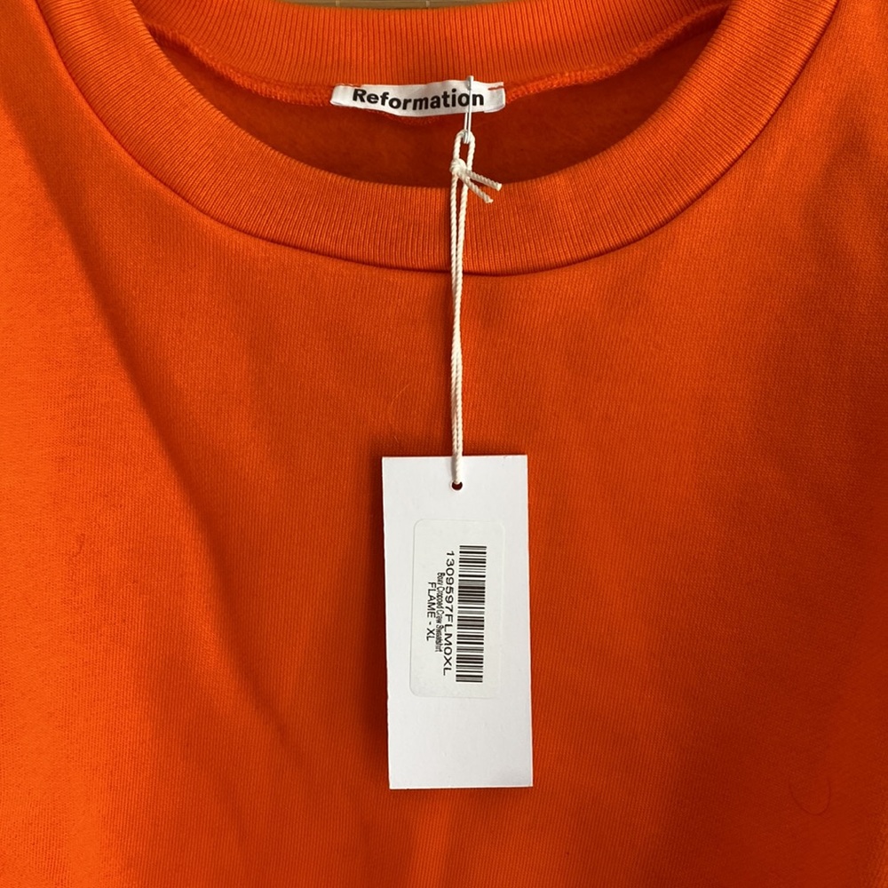Reformation Orange Sweatshirt Cropped - Picture 6 of 10